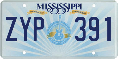 MS license plate ZYP391