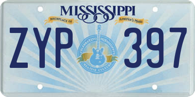 MS license plate ZYP397