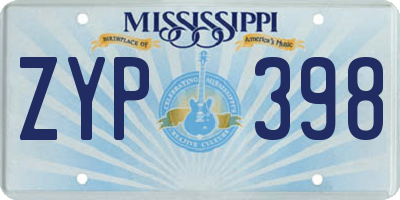 MS license plate ZYP398