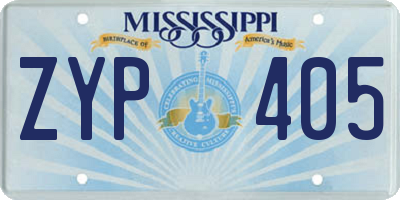 MS license plate ZYP405