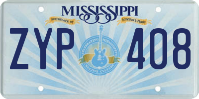 MS license plate ZYP408