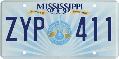 MS license plate ZYP411