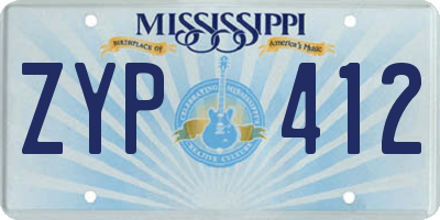 MS license plate ZYP412