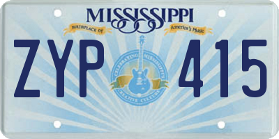 MS license plate ZYP415