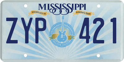 MS license plate ZYP421