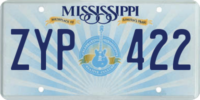 MS license plate ZYP422