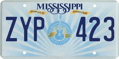 MS license plate ZYP423