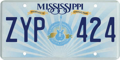 MS license plate ZYP424