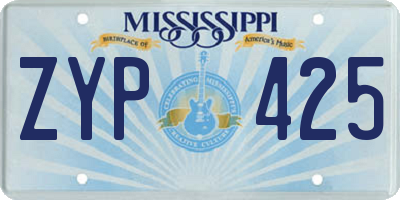 MS license plate ZYP425