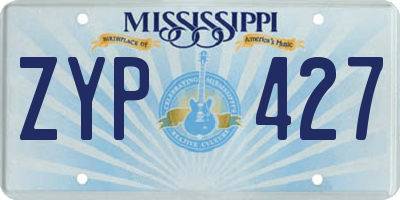 MS license plate ZYP427