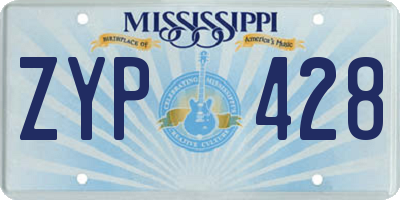 MS license plate ZYP428