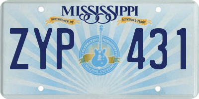MS license plate ZYP431