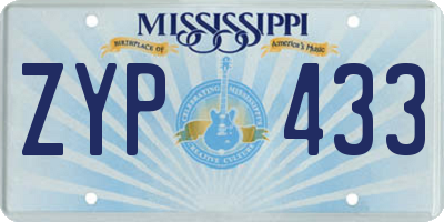 MS license plate ZYP433