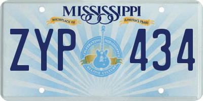 MS license plate ZYP434