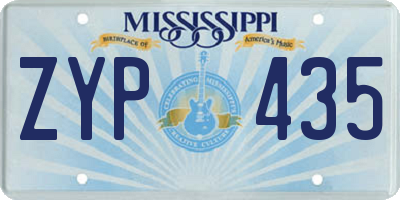 MS license plate ZYP435