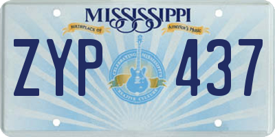 MS license plate ZYP437