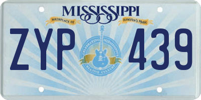 MS license plate ZYP439