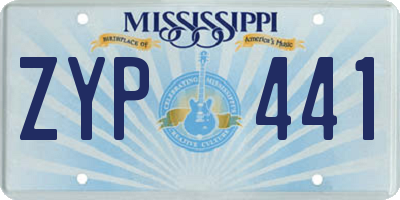 MS license plate ZYP441