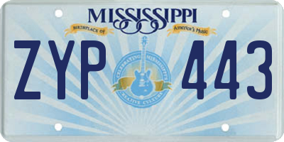 MS license plate ZYP443