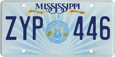 MS license plate ZYP446