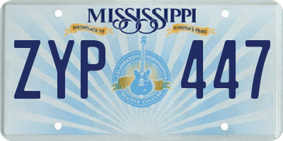 MS license plate ZYP447