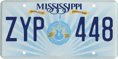 MS license plate ZYP448
