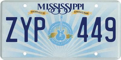 MS license plate ZYP449