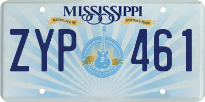 MS license plate ZYP461