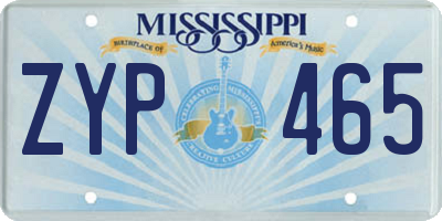 MS license plate ZYP465