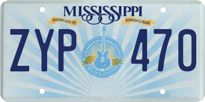 MS license plate ZYP470