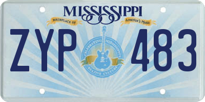 MS license plate ZYP483