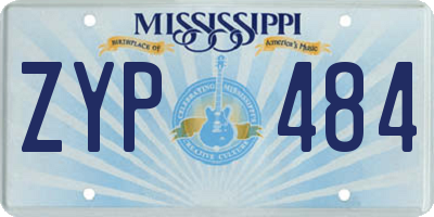 MS license plate ZYP484