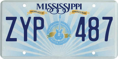 MS license plate ZYP487