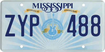MS license plate ZYP488