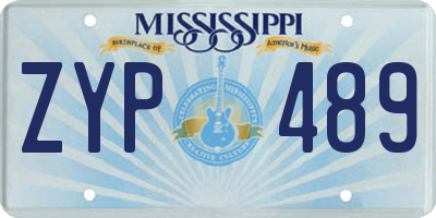 MS license plate ZYP489