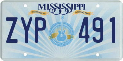 MS license plate ZYP491