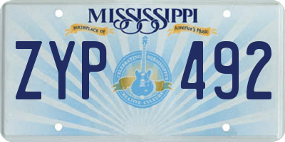 MS license plate ZYP492