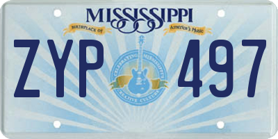 MS license plate ZYP497