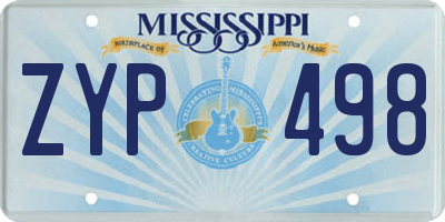 MS license plate ZYP498
