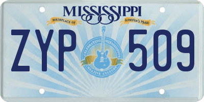 MS license plate ZYP509