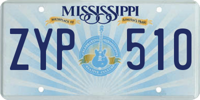 MS license plate ZYP510