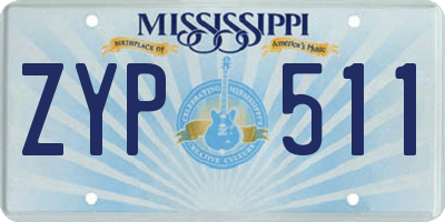 MS license plate ZYP511