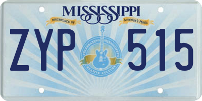 MS license plate ZYP515