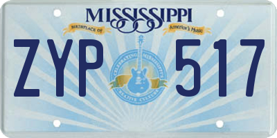 MS license plate ZYP517