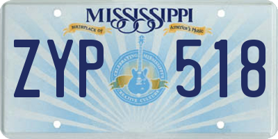 MS license plate ZYP518