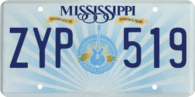 MS license plate ZYP519