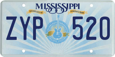MS license plate ZYP520