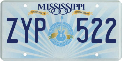 MS license plate ZYP522