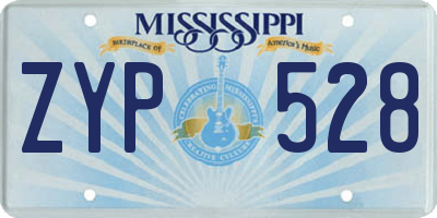 MS license plate ZYP528