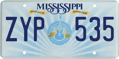 MS license plate ZYP535
